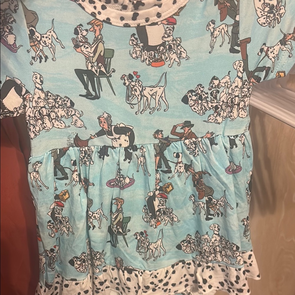 Blue Dalmatian Print Dress